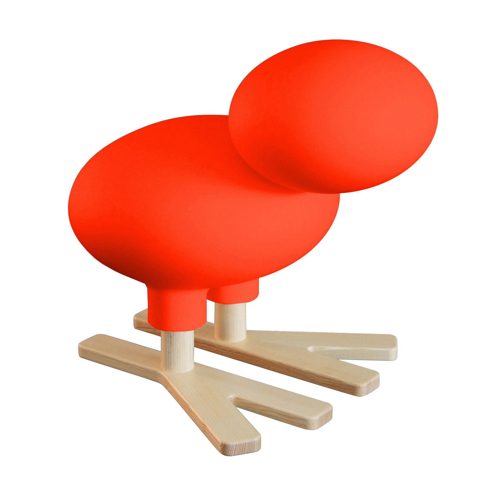 red body / natural ash wood paws