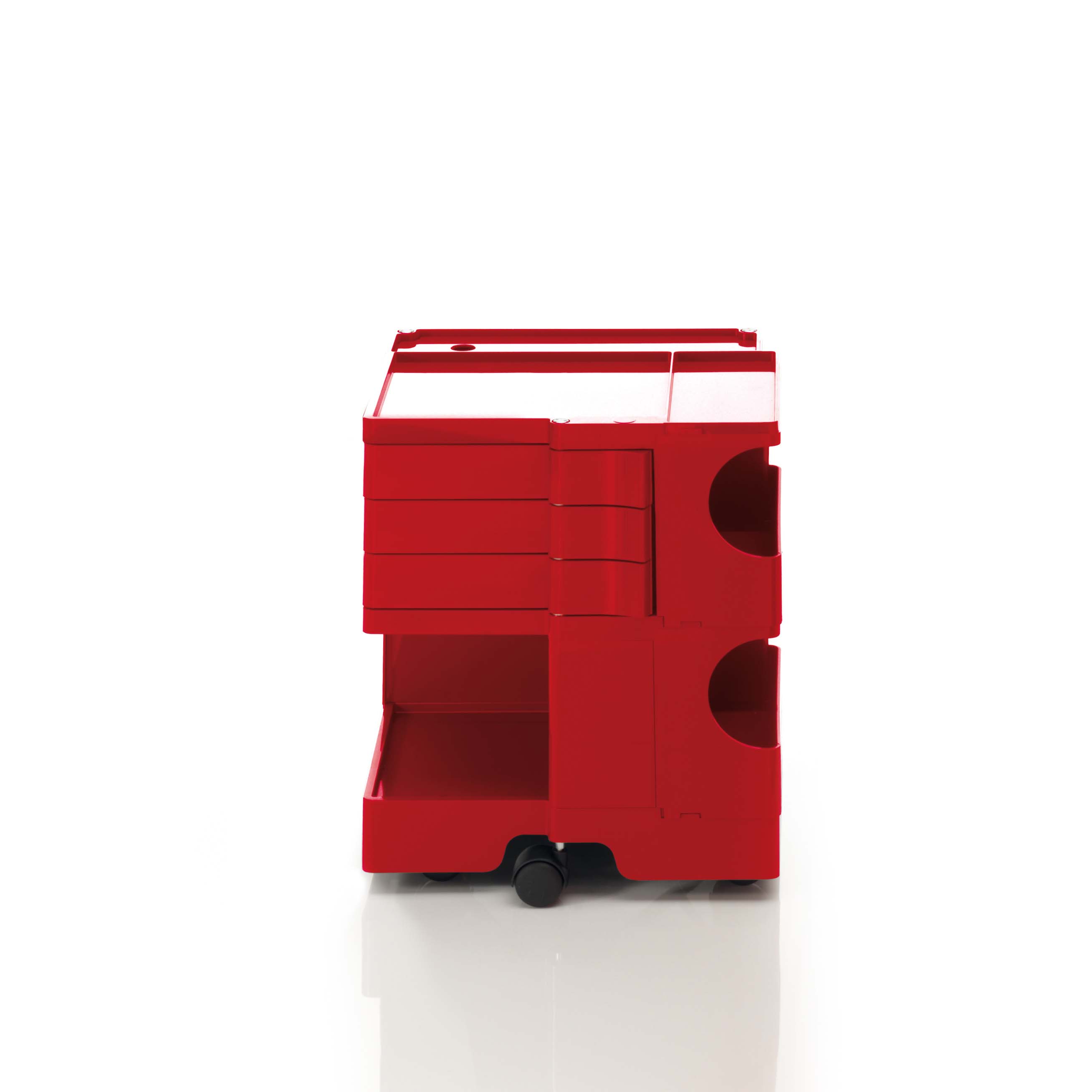 Boby trolley B23 with three drawers red