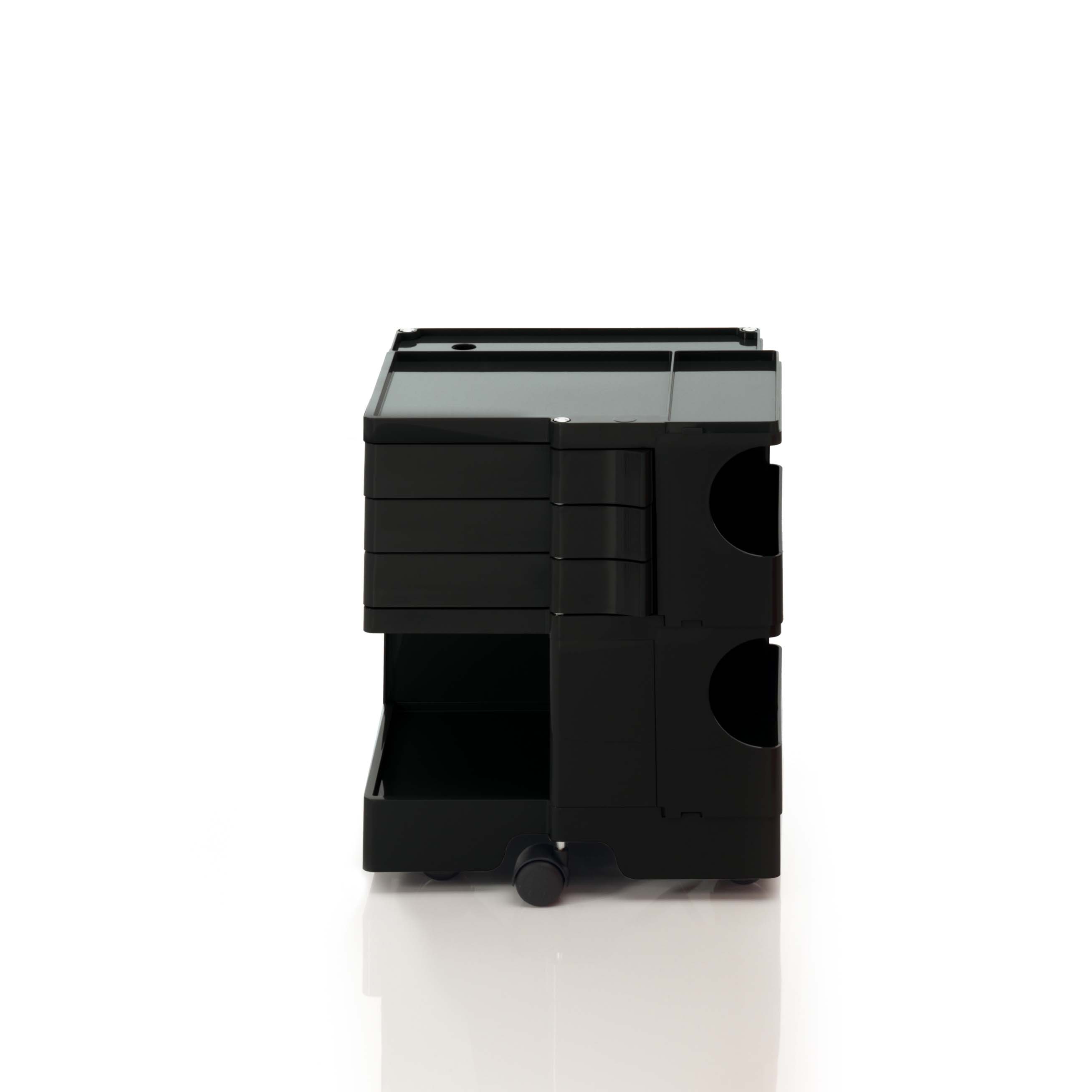 Boby trolley B23 with three drawers black