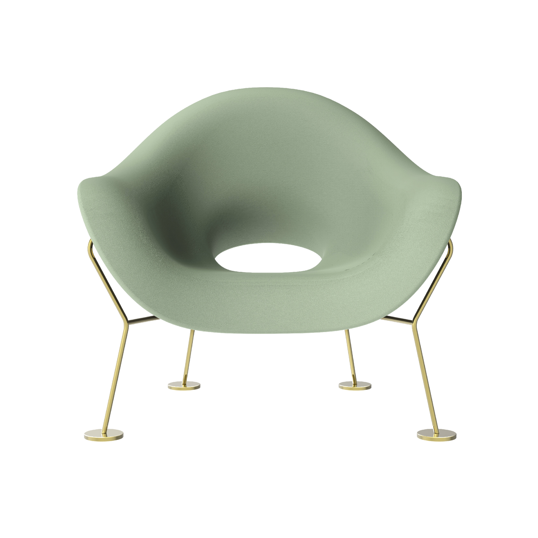 brass structure - green seat