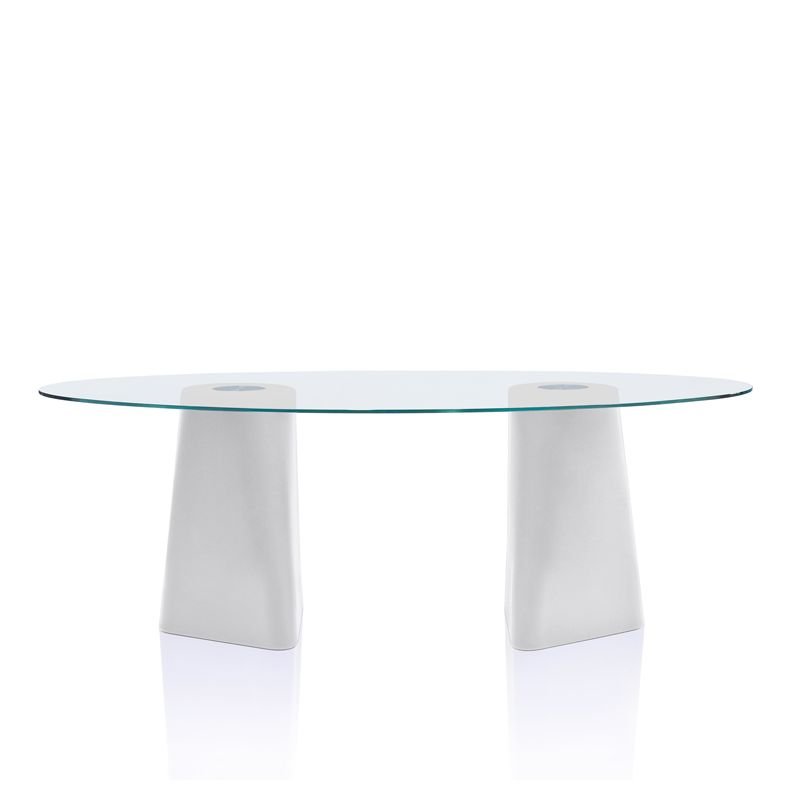 white easy clean base - clear glass top 