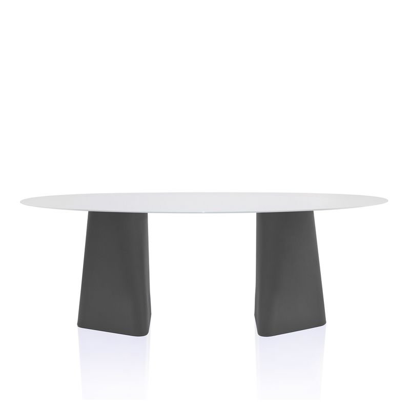 grey base - white glass top 