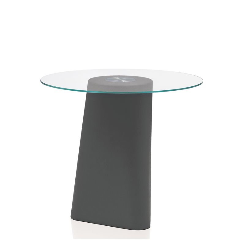 grey base / clear glass top (outdoor)