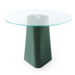 pine green base / white glass top (outdoor)