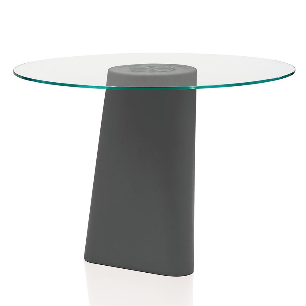 grey base / clear glass top (outdoor)