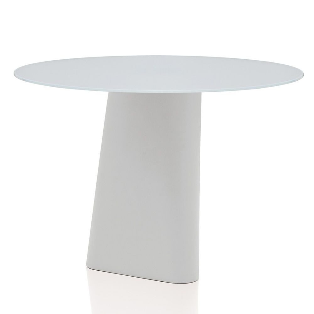 easy clean white base / white glass top (outdoor)