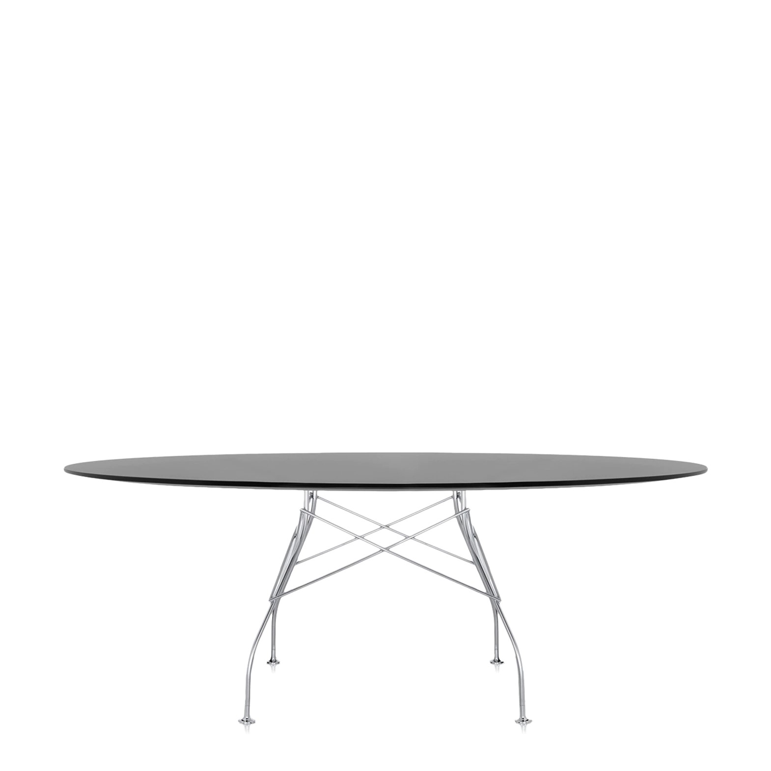 chrome structure / black glossy top