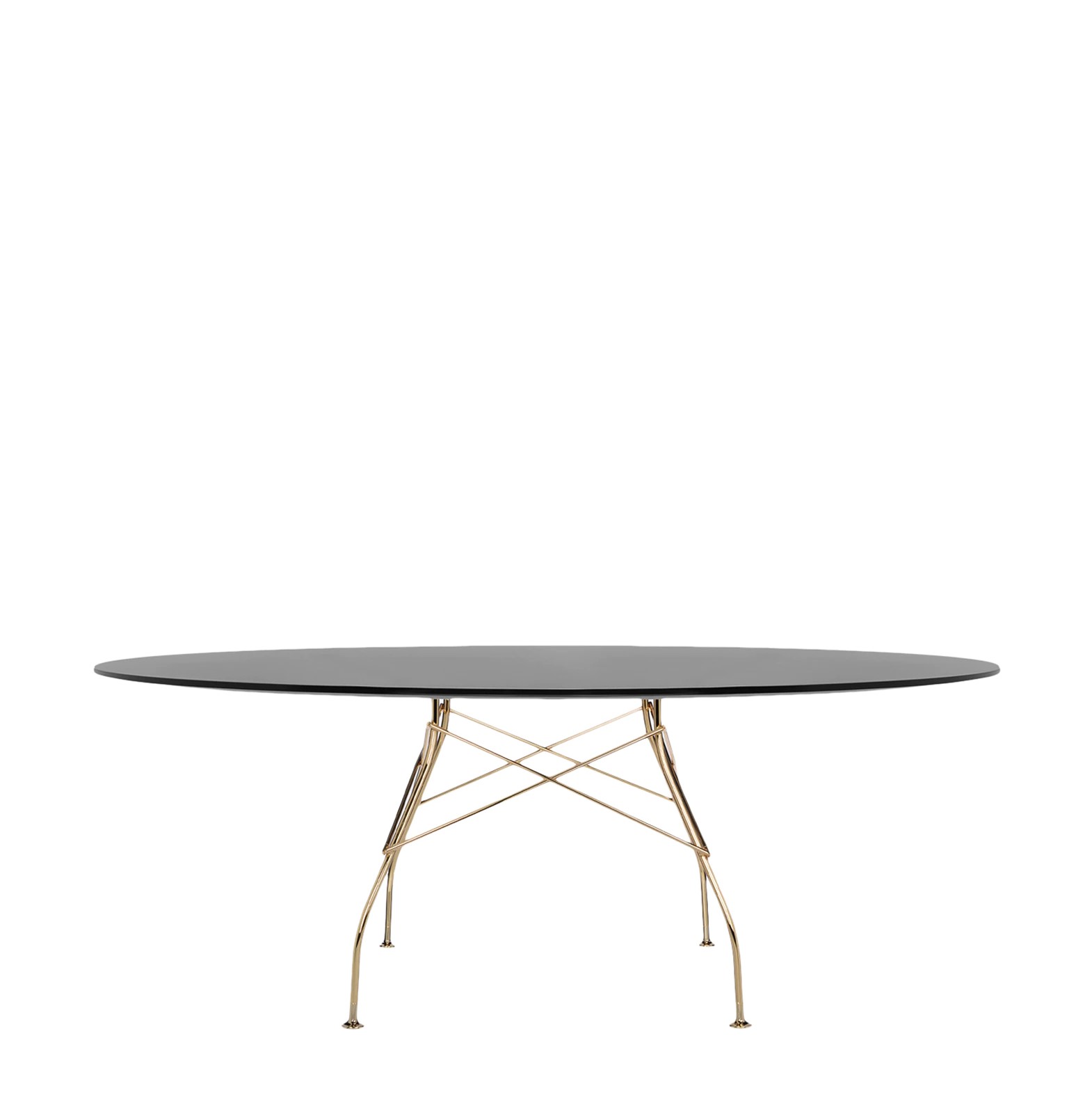 gold structure / black glossy top