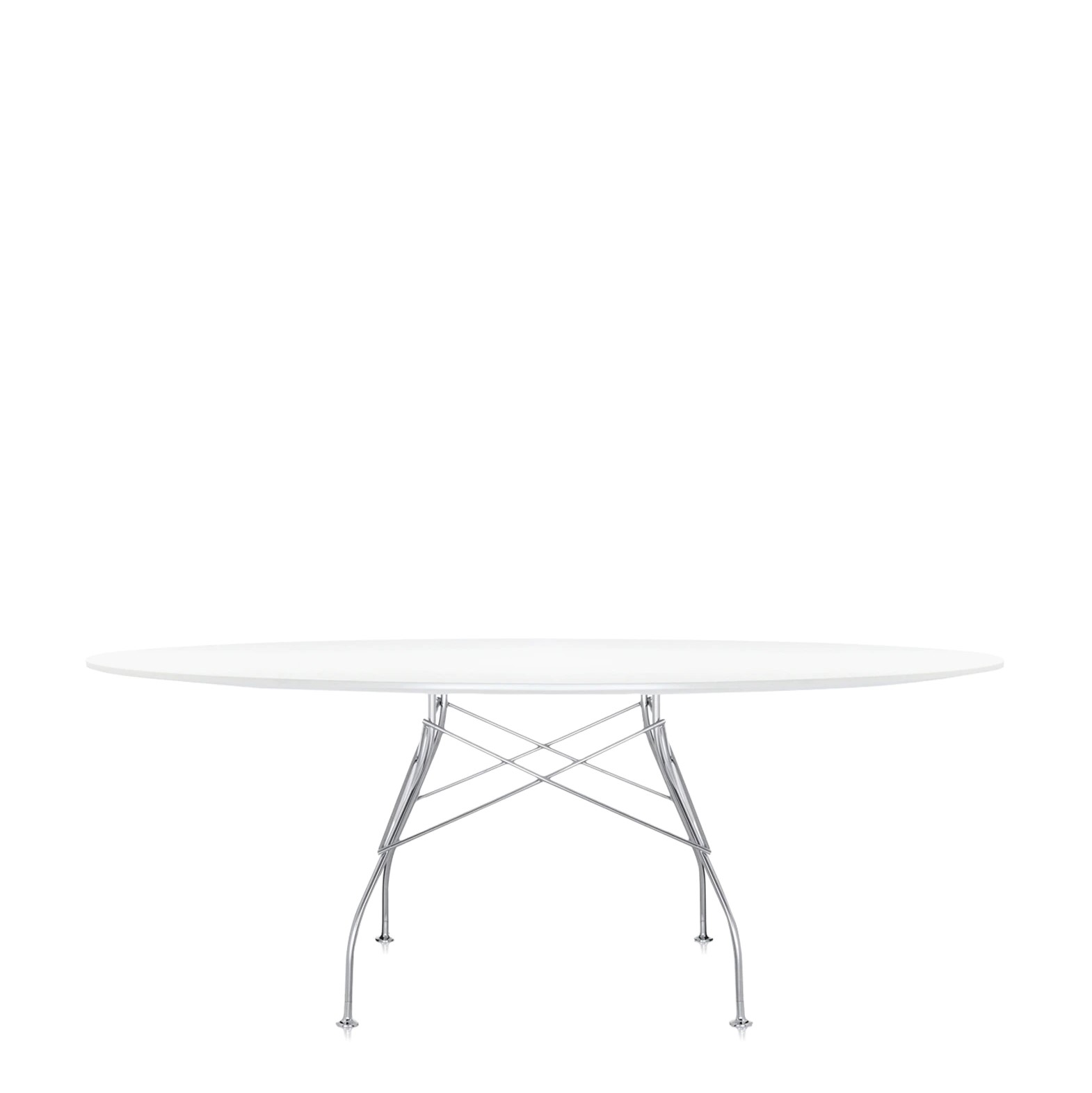 chrome structure / white glossy top