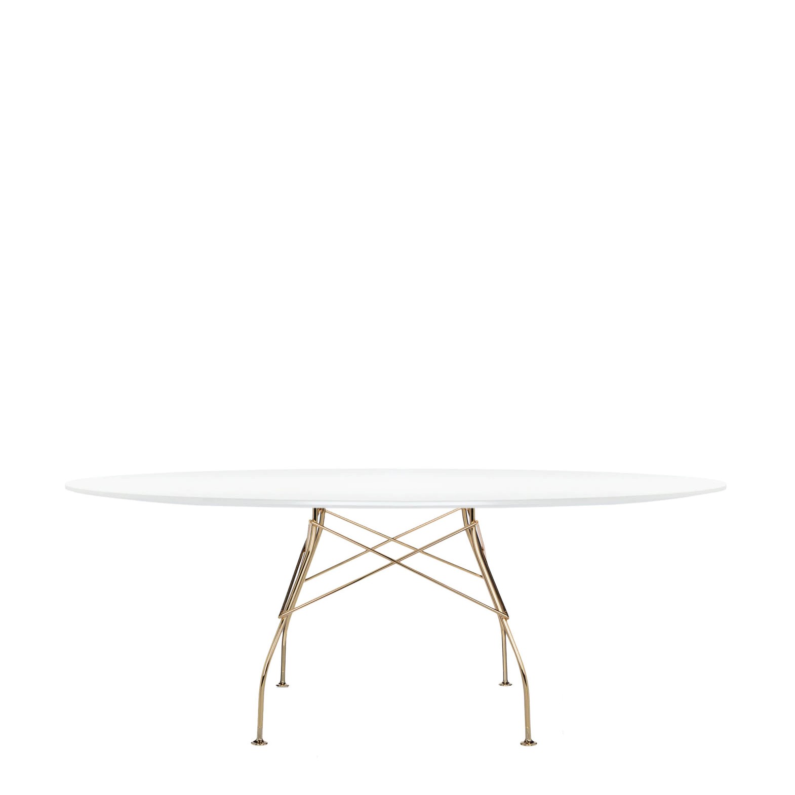 gold structure / white glossy top